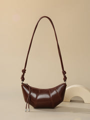 Leather Crescent Crossbody Bag