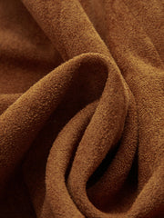 Embellished Button Suede Effect High-Waisted Shorts