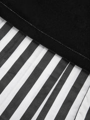 Asymmetric Contrast Striped Hem Mini Skirt