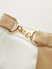 Two-Tone Asymmetric Midi Skirt