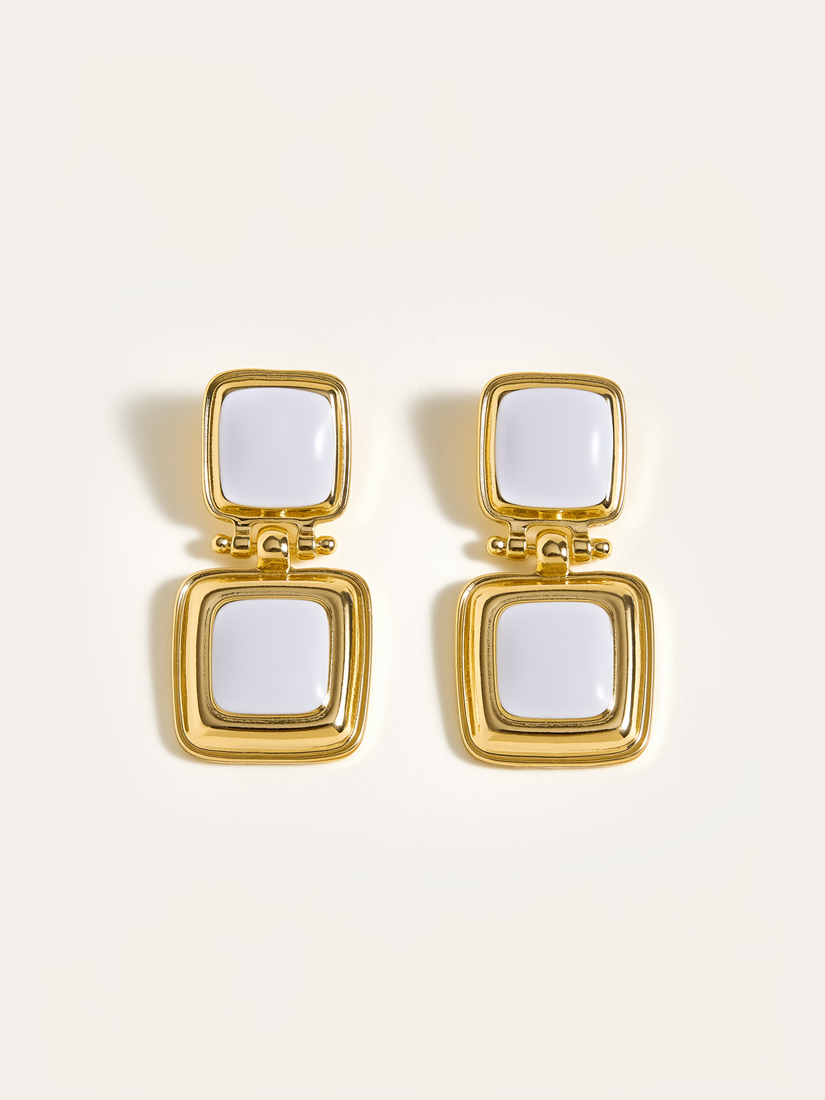 Double Square Drop Earrings
