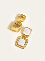 Double Square Drop Earrings