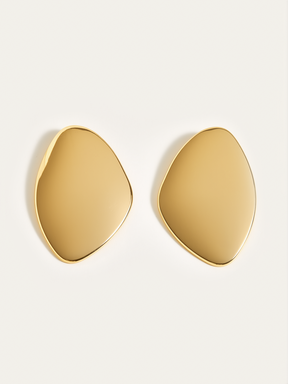 Golden Irregular  Smooth Earrings