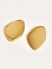 Golden Irregular  Smooth Earrings