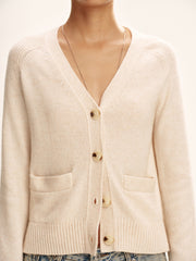 V-Neck Wool Blend Cardigan
