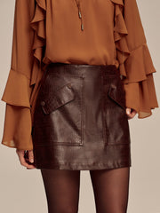 Faux Leather Crocodile-Embossed Mini Skirt