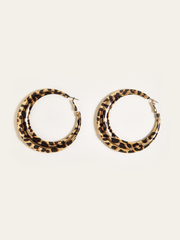 Leopard Print Hoop Earrings