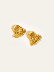 Golden Heart-Shaped Stud Earrings