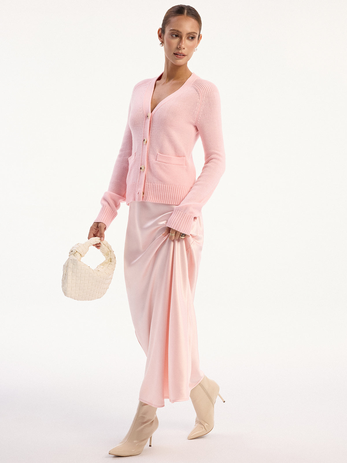 High-Waist Satin Maxi Skirt