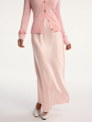 High-Waist Satin Maxi Skirt