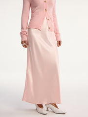 High-Waist Satin Maxi Skirt