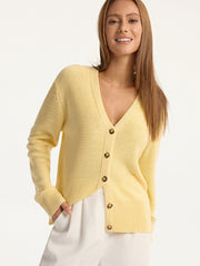 V-Neck Buttoned Knit Cardigan