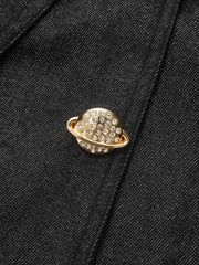 Metal Detail Cropped Denim Jacket