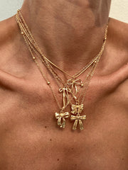 5pcs Bow Charm Necklace Set