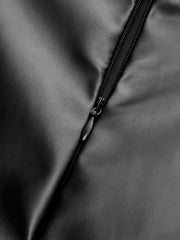 Faux Leather Twist Mini Skirt