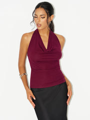 Cowl Neck Halter Top