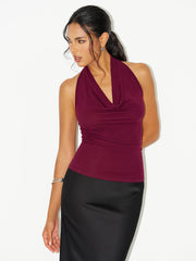Cowl Neck Halter Top
