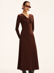Twist Long Sleeve Maxi Dress
