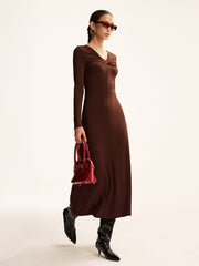 Twist Long Sleeve Maxi Dress