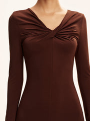 Twist Long Sleeve Maxi Dress