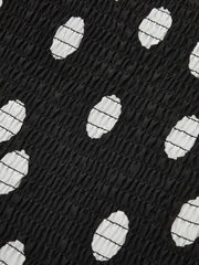 Strapless Polka Dot Ruched Maxi Dress