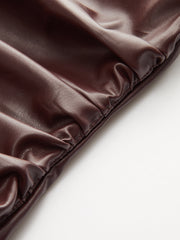 One-Shoulder PU Leather Tank Top