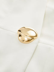 Sleeveless Metal Detail Pleated Mini Dress