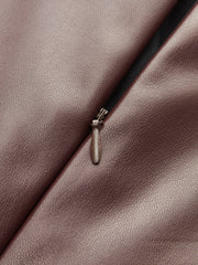 Metal Detail Halter PU Leather Tank Top