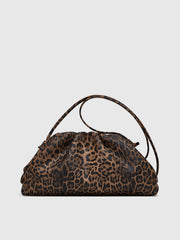 Leopard Print Ruched Cloud Bag