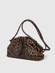 Leopard Print Ruched Cloud Bag