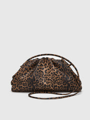 Leopard Print Ruched Cloud Bag