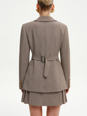 Houndstooth Metal Button Blazer