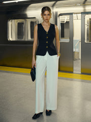 Metal Triangle Button Sweater Vest