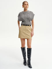 Cable-Knit Cap Sleeve Sweater Vest