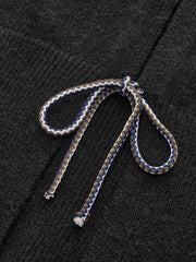 Bow Tie Balloon Sleeve Cardigan