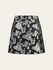 Rose Jacquard Mini Skirt