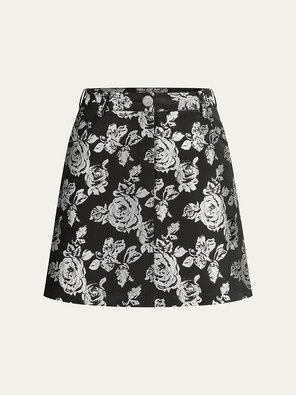 Rose Jacquard Mini Skirt