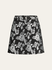 Rose Jacquard Mini Skirt
