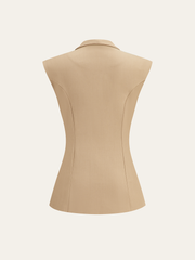 Double-Breasted Sleeveless Vest and Pants Set