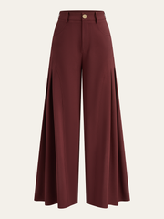 Wide-Leg Pleated Pants