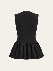 Metal Detail Knit Peplum Cardigan