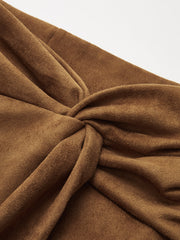 Suede Effect Twist Mini Skirt