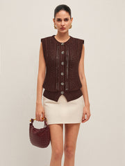 Button Front Sweater Vest