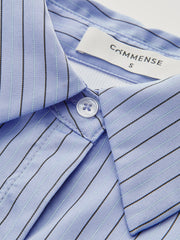 Flared Cuff Striped Paneled Shirt