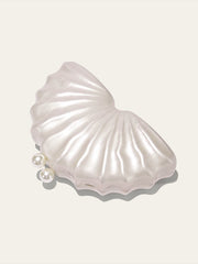 Acrylic Shell Bag with Gold Chain Strap