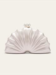 Acrylic Shell Bag with Gold Chain Strap