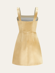 Metal Embellished Strap Mini Dress