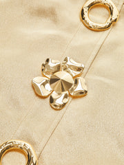 Metal Embellished Strap Mini Dress