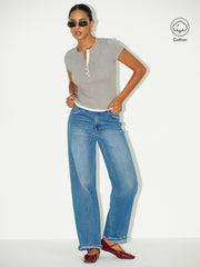 2 in 1 Layered Hem Short Sleeved T-Shirt