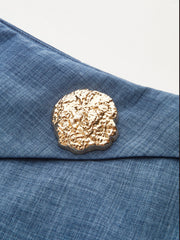 Metal Detail Straight-Leg Pants